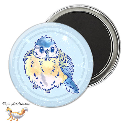 Badge, Magnet Oiseau de Jardin Mignon, Mésange Bleue