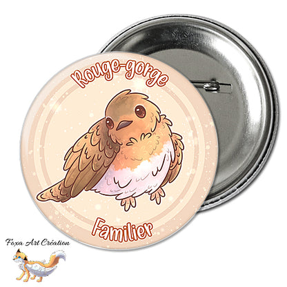 Badge, Magnet Oiseau de Jardin Mignon, Rouge gorge