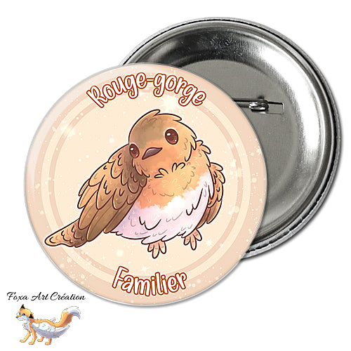 Badge, Magnet Oiseau de Jardin Mignon, Rouge gorge