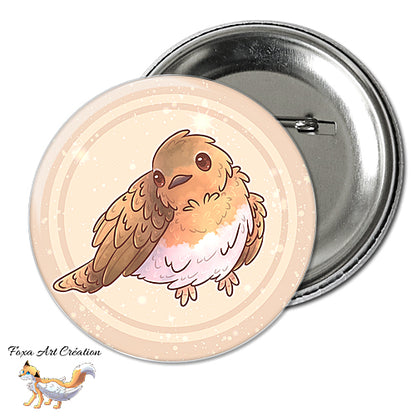 Badge, Magnet Oiseau de Jardin Mignon, Rouge gorge
