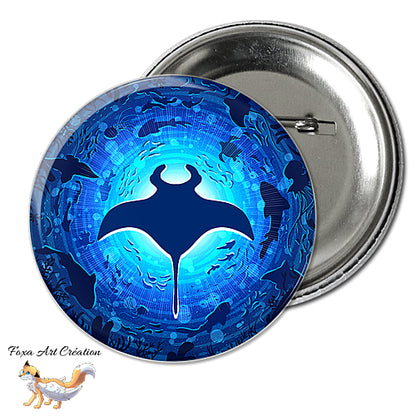 Badge, Magnet Raie Manta dans les Abysses, Vie Océanique