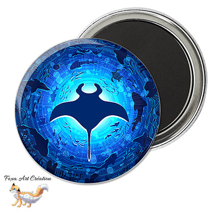 Badge, Magnet Raie Manta dans les Abysses, Vie Océanique