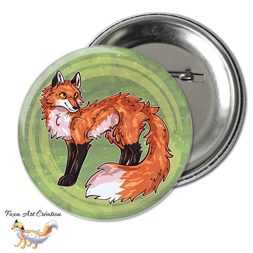 Badge, Magnet pins Renard Roux se tenant debout, Illustration