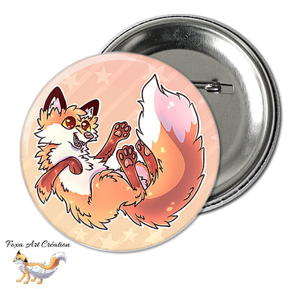 Badge, Magnet pins Renard Roux Joueur et Mignon