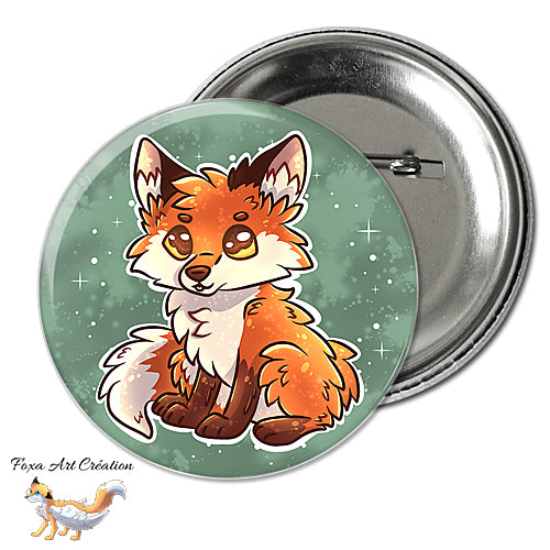 Badge, Magnet pins Renard Roux Assis, Mignon, modèle 2