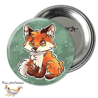 Badge, Magnet pins Renard Roux Assis, Mignon, modèle 2