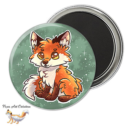 Badge, Magnet pins Renard Roux Assis, Mignon, modèle 2