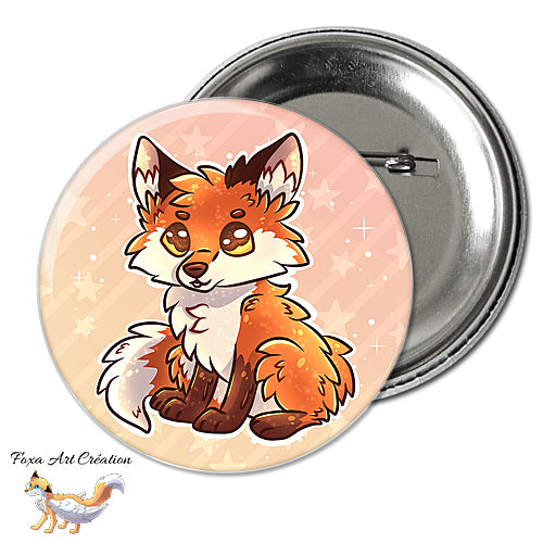 Badge, Magnet pins Renard Roux Assis, Mignon, modèle 3