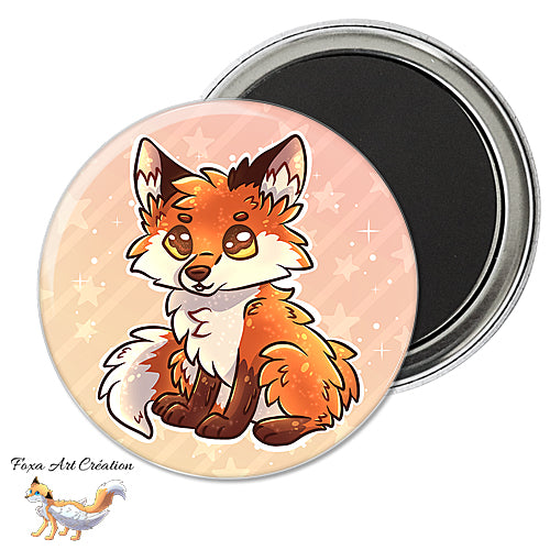 Badge, Magnet pins Renard Roux Assis, Mignon, modèle 3