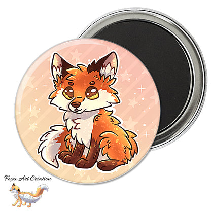 Badge, Magnet pins Renard Roux Assis, Mignon, modèle 3