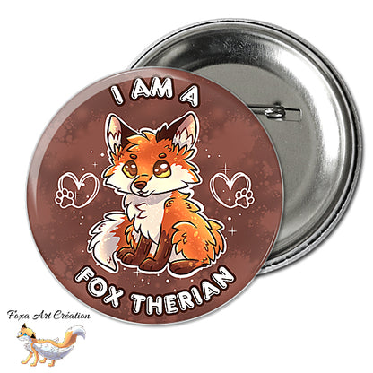 Badge, Magnet pins Therian Renard Roux, Mignon, "Fox"