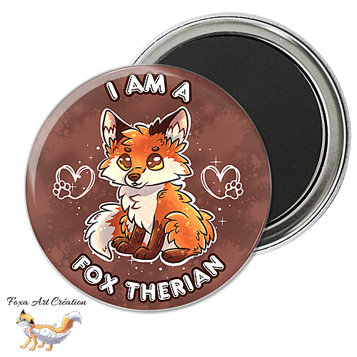 Badge, Magnet pins Therian Renard Roux, Mignon, "Fox"