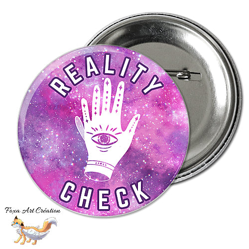 Badge, Magnet Rêveur Lucide, Main Astrale, Reality Check, pins galaxie