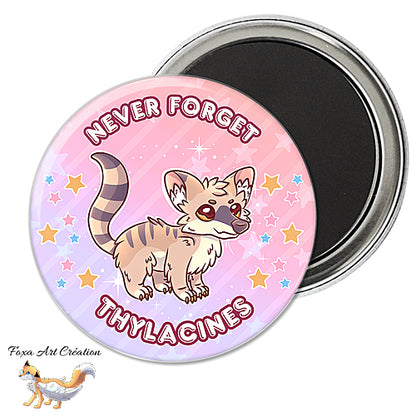 Badge, Magnet pins Thylacine, Tigre de Tasmanie, "Never forget", Australie