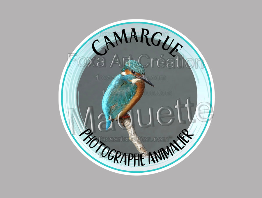 Lot de Stickers personnalisés "Camargue Photographe Animalier", 5x Foulque Macroule et 5x Martin-Pêcheur