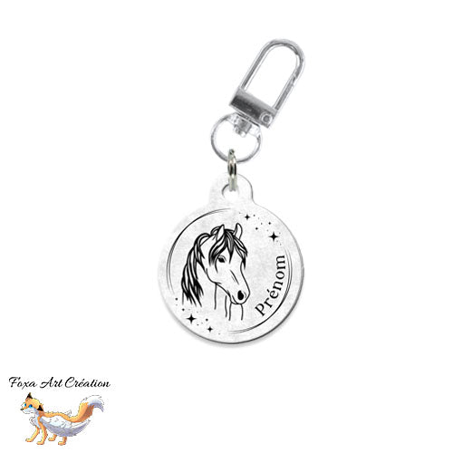 Médaille identification cheval personnalisée pour licol portrait étoilé