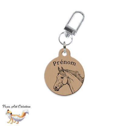 Médaille identification cheval personnalisée pour licol motif marron