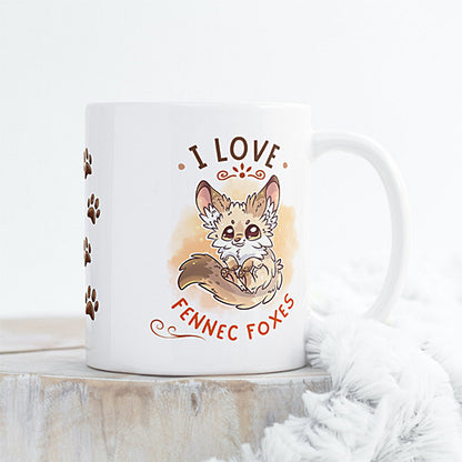 Mug Fennec Mignon "I Love Fennec Foxes", Renard du Désert, tasse cadeau