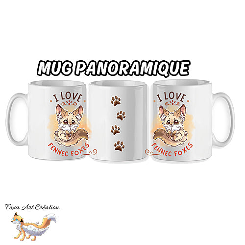 Mug Fennec Mignon "I Love Fennec Foxes", Renard du Désert, tasse cadeau