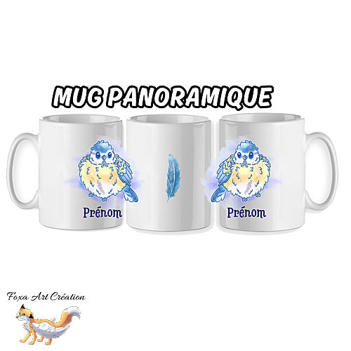 Mug Mésange bleue, tasse cadeau prénom personnalisable