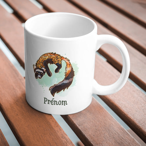 Mug Putois Marbré, marbled polecat, mustélidé animal mignon, tasse cadeau personnalisable