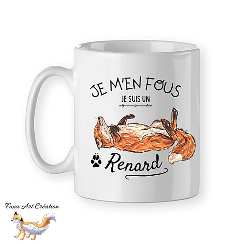 Mug "Je m'en fous je suis un Renard", humour mignon, tasse cadeau