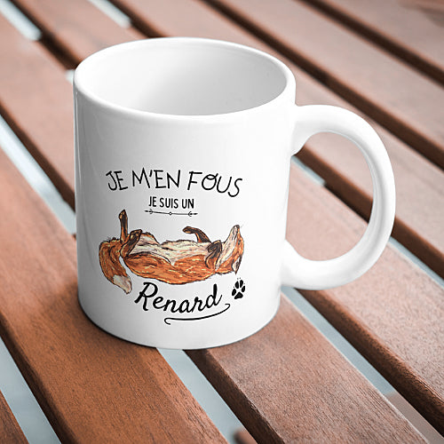 Mug "Je m'en fous je suis un Renard", humour mignon, tasse cadeau