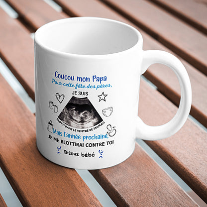 Mug personnalisé avec échographie, pour papa, tasse cadeau personnalisable, fête des pères
