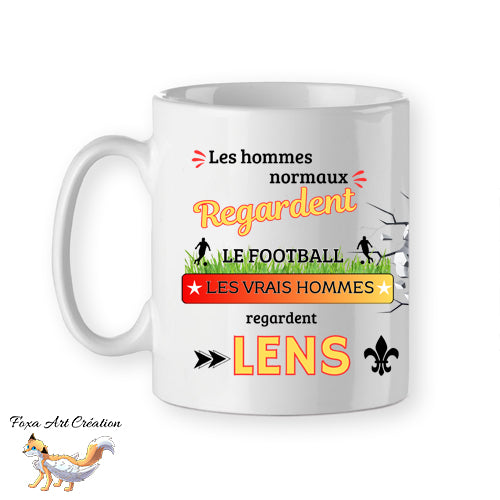 Mug personnalisé supporter football, Lens, tasse cadeau personnalisable prénom