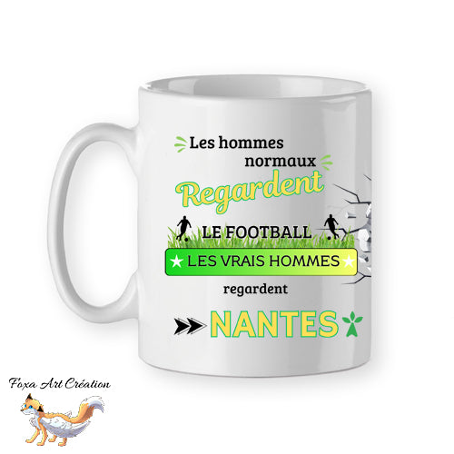 Mug personnalisé supporter football, Nantes, tasse cadeau personnalisable prénom