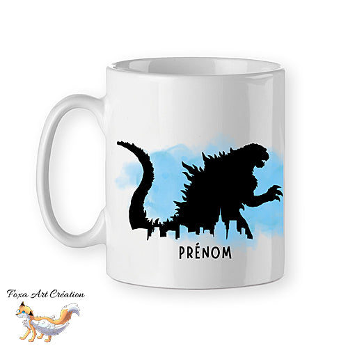 Mug Monstre Godzilla, Kaiju, dinosaure, tasse personnalisable prénom cadeau