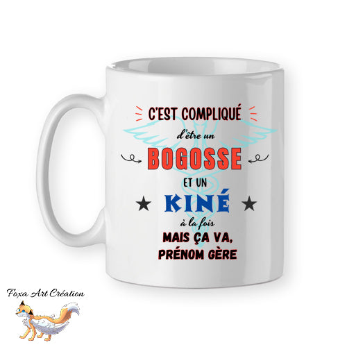 Mug Kiné Bogosse, tasse cadeau prénom personnalisable