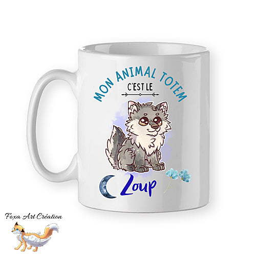 Mug Loup Mignon, Animal Totem, tasse cadeau