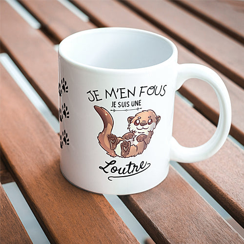 Mug "Je m'en fous je suis une Loutre", humour mignon, tasse cadeau