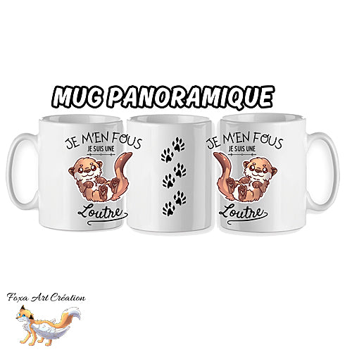 Mug "Je m'en fous je suis une Loutre", humour mignon, tasse cadeau