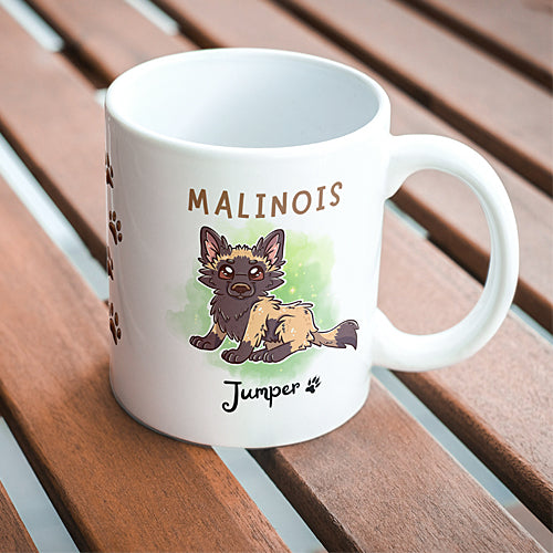 Mug Malinois, Chien, personnalisable avec prénom, tasse cadeau