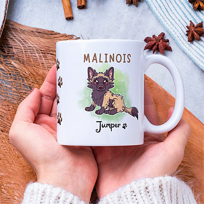 Mug Malinois, Chien, personnalisable avec prénom, tasse cadeau