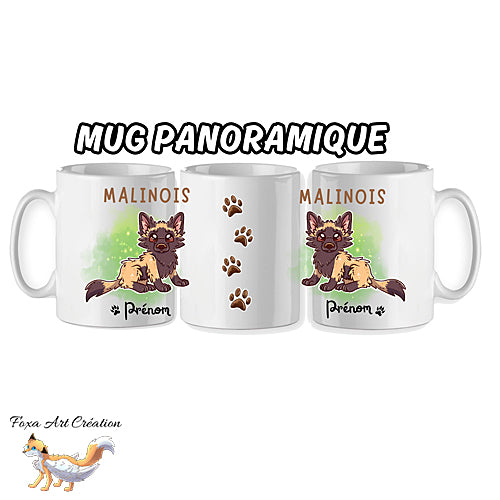 Mug Malinois, Chien, personnalisable avec prénom, tasse cadeau