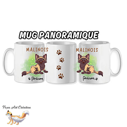 Mug Malinois, Chien, personnalisable avec prénom, tasse cadeau
