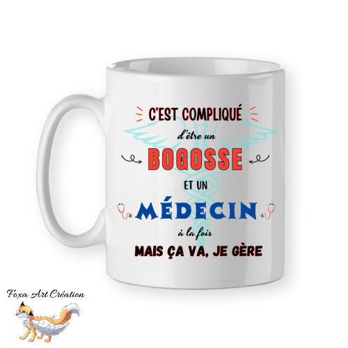 Mug Médecin Bogosse, tasse cadeau prénom personnalisable