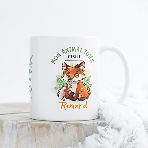 Mug Renard Roux Animal Totem, Mignon, tasse cadeau