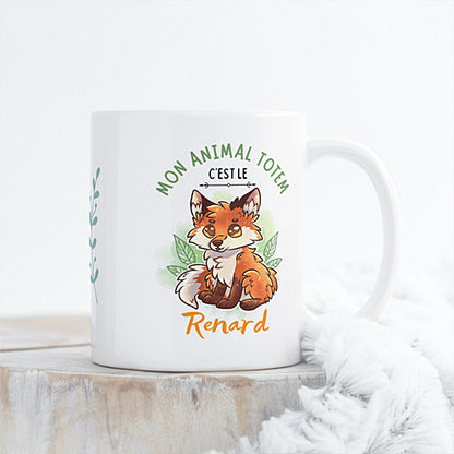 Mug Renard Roux Animal Totem, Mignon, tasse cadeau