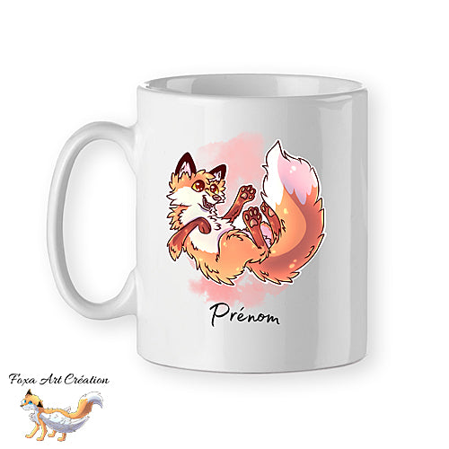 Mug Renard Roux, Joueur et Heureux, Flottant, tasse cadeau personnalisable