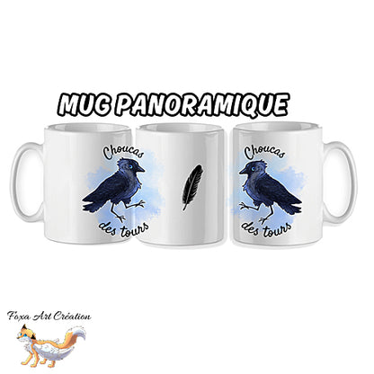 Mug Choucas des Tours, oiseau corvidé, tasse cadeau corbeau corneille