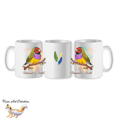 Mug Diamant de Gould - Tasse 8 Couleurs Oiseau Exotique NAC Illustration