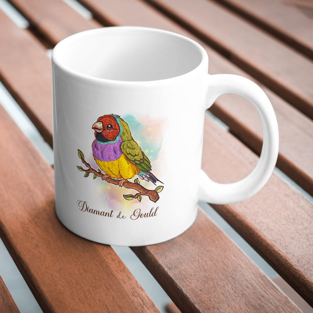 Mug Diamant de Gould - Tasse 8 Couleurs Oiseau Exotique NAC Illustration