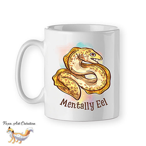 Mug Murène, Anguille, "Mentally Eel", Animal Marin Mignon, tasse humour jeu de mot