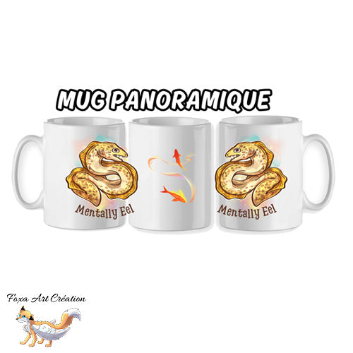 Mug Murène, Anguille, "Mentally Eel", Animal Marin Mignon, tasse humour jeu de mot
