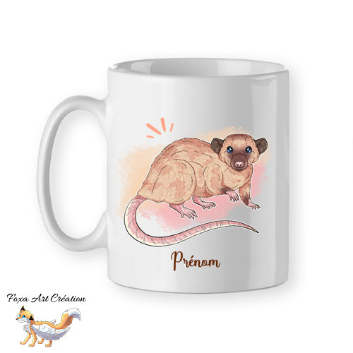 Mug Rat Dumbo Domestique Prénom - Tasse Personnalisable 9 Couleurs Rongeur NAC Illustration