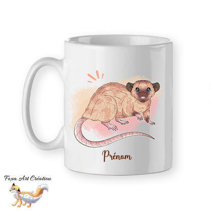 Mug Rat Dumbo Domestique Prénom - Tasse Personnalisable 9 Couleurs Rongeur NAC Illustration